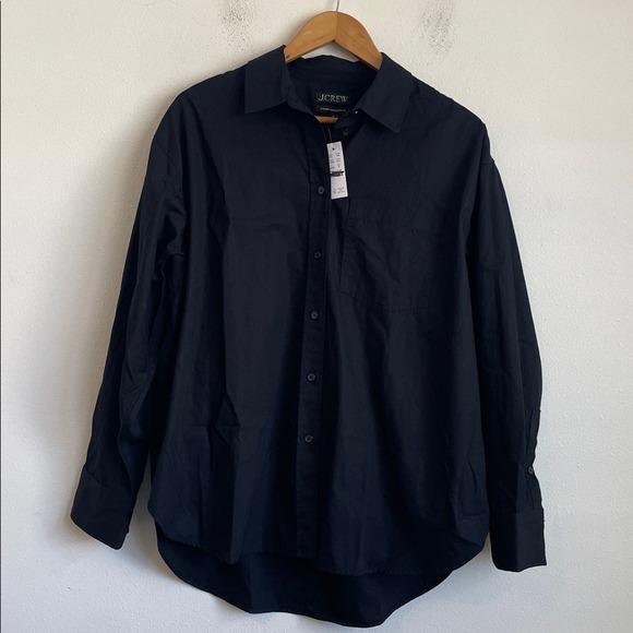 J. Crew Etienne Black Oversized Shirt small - Picture 1 of 10